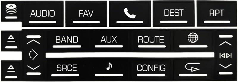AtticZone AC Radio Button Stickers Dash Repair Decals Compatible with Cadillac Escalade ESV EXT 2007 2008-2014 (Radio18) - Image 1
